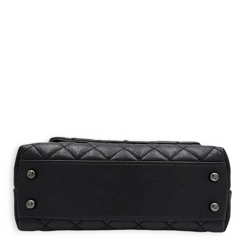 Coco Handle  Small Black Top Handle Bag in Caviar Leather So Black  hardware