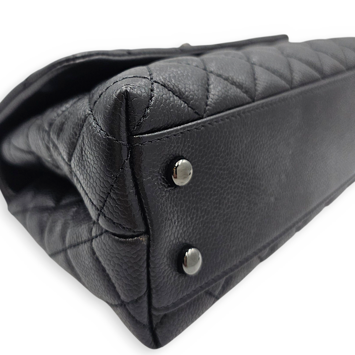 Coco Handle  Small Black Top Handle Bag in Caviar Leather So Black  hardware