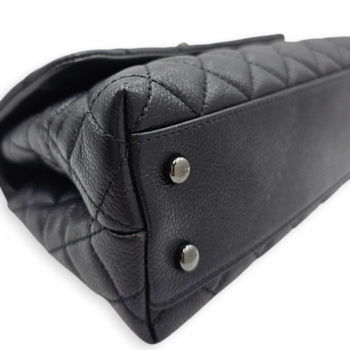 Coco Handle  Small Black Top Handle Bag in Caviar Leather So Black  hardware