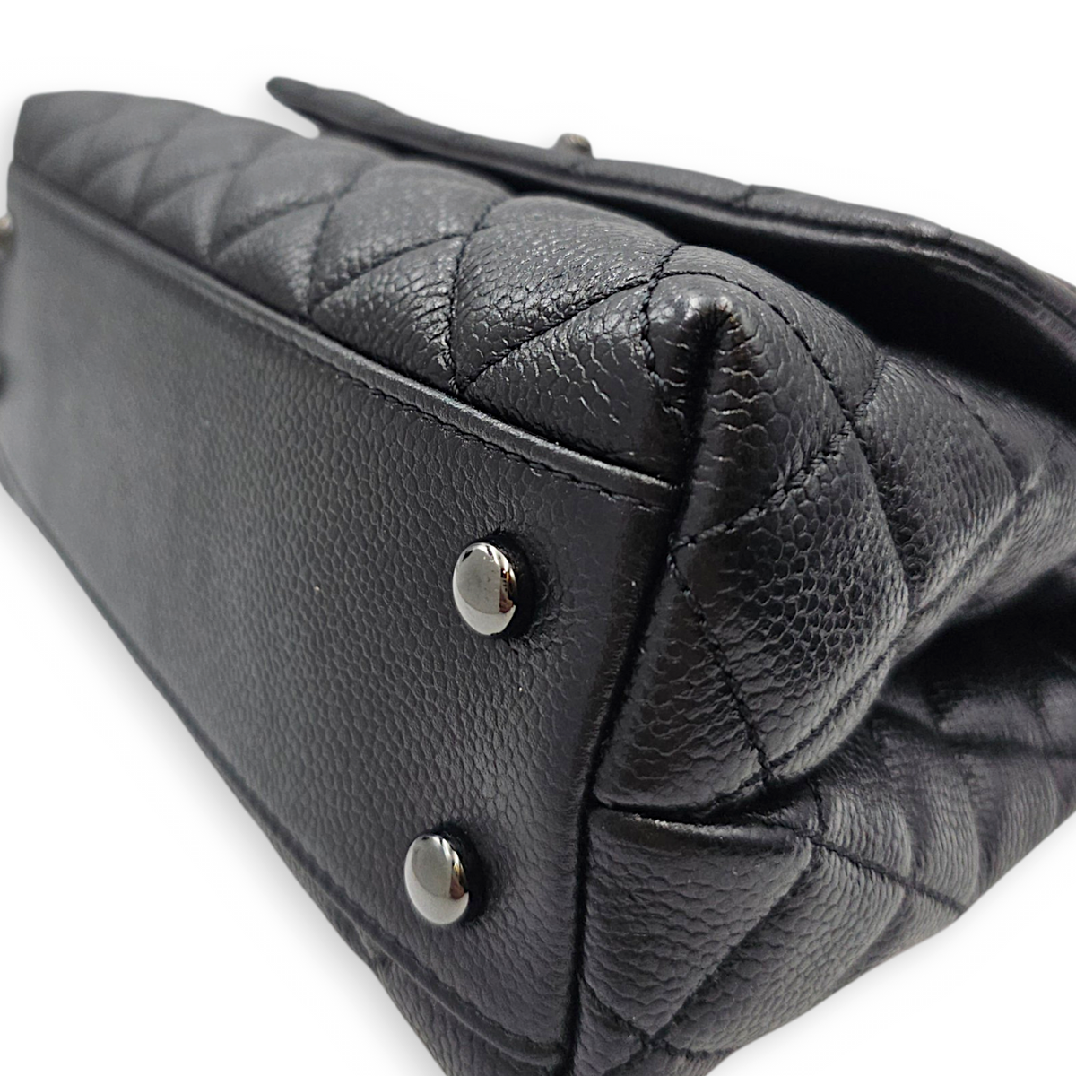 Coco Handle  Small Black Top Handle Bag in Caviar Leather So Black  hardware