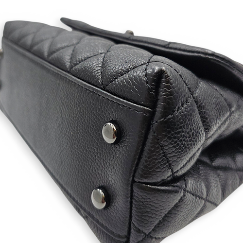 Coco Handle  Small Black Top Handle Bag in Caviar Leather So Black  hardware
