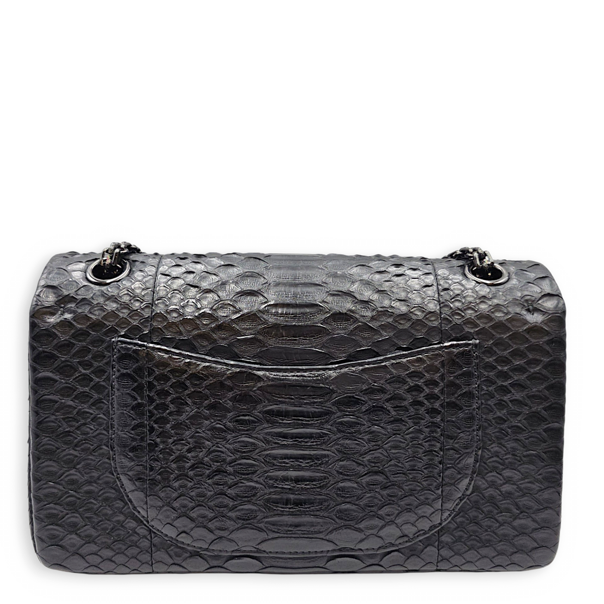 2.55 Black Shoulder Bag in Python Leather Ruthenium hardware