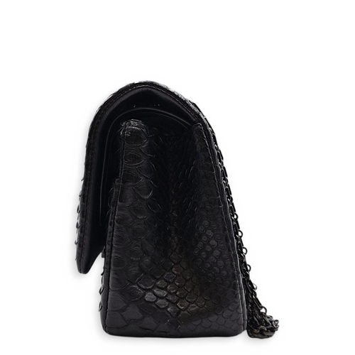 2.55 Black Shoulder Bag in Python Leather Ruthenium hardware