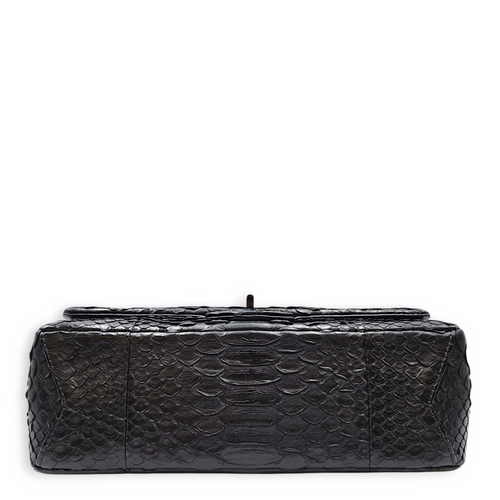 2.55 Black Shoulder Bag in Python Leather Ruthenium hardware
