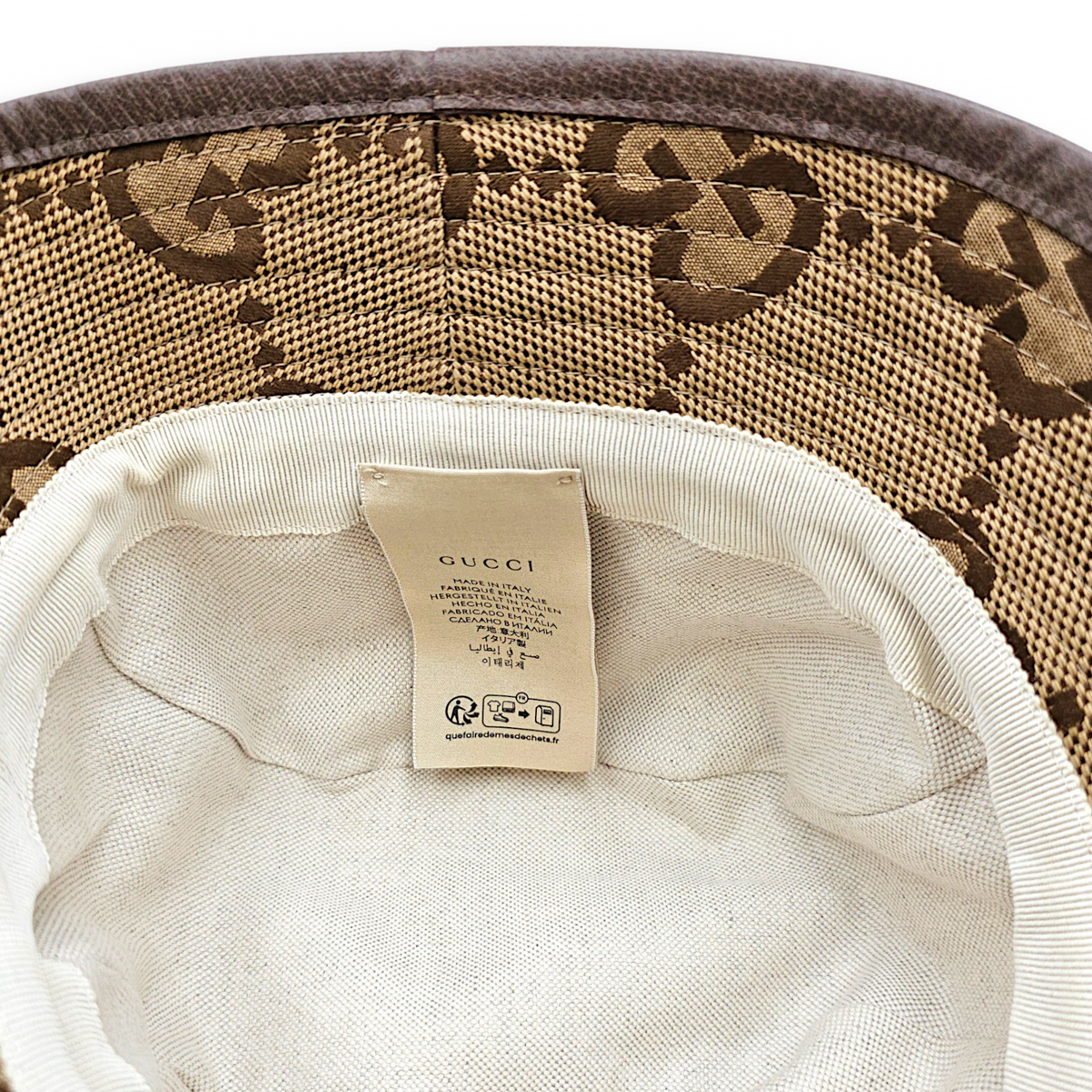 GG 58cm Beige Hat in Jacquard