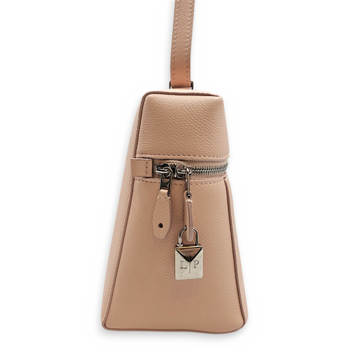 Extra Pocket  L27 Pink Crossbody Bag in Calfskin Silver hardware