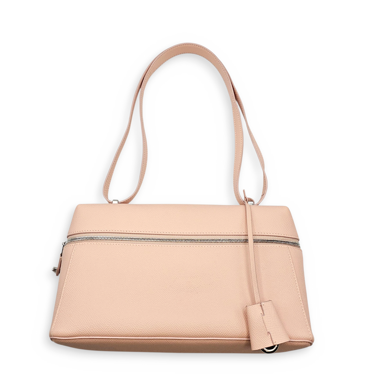 Extra Pocket  L27 Pink Crossbody Bag in Calfskin Silver hardware