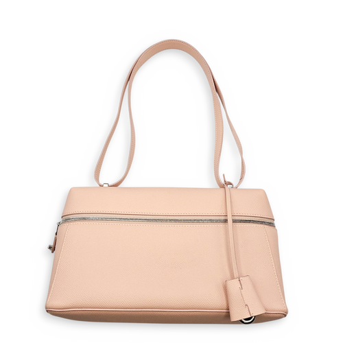 Extra Pocket  L27 Pink Crossbody Bag in Calfskin Silver hardware