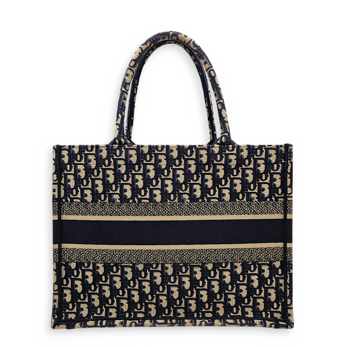 Book Tote 37 Blue Tote Bag in Jacquard