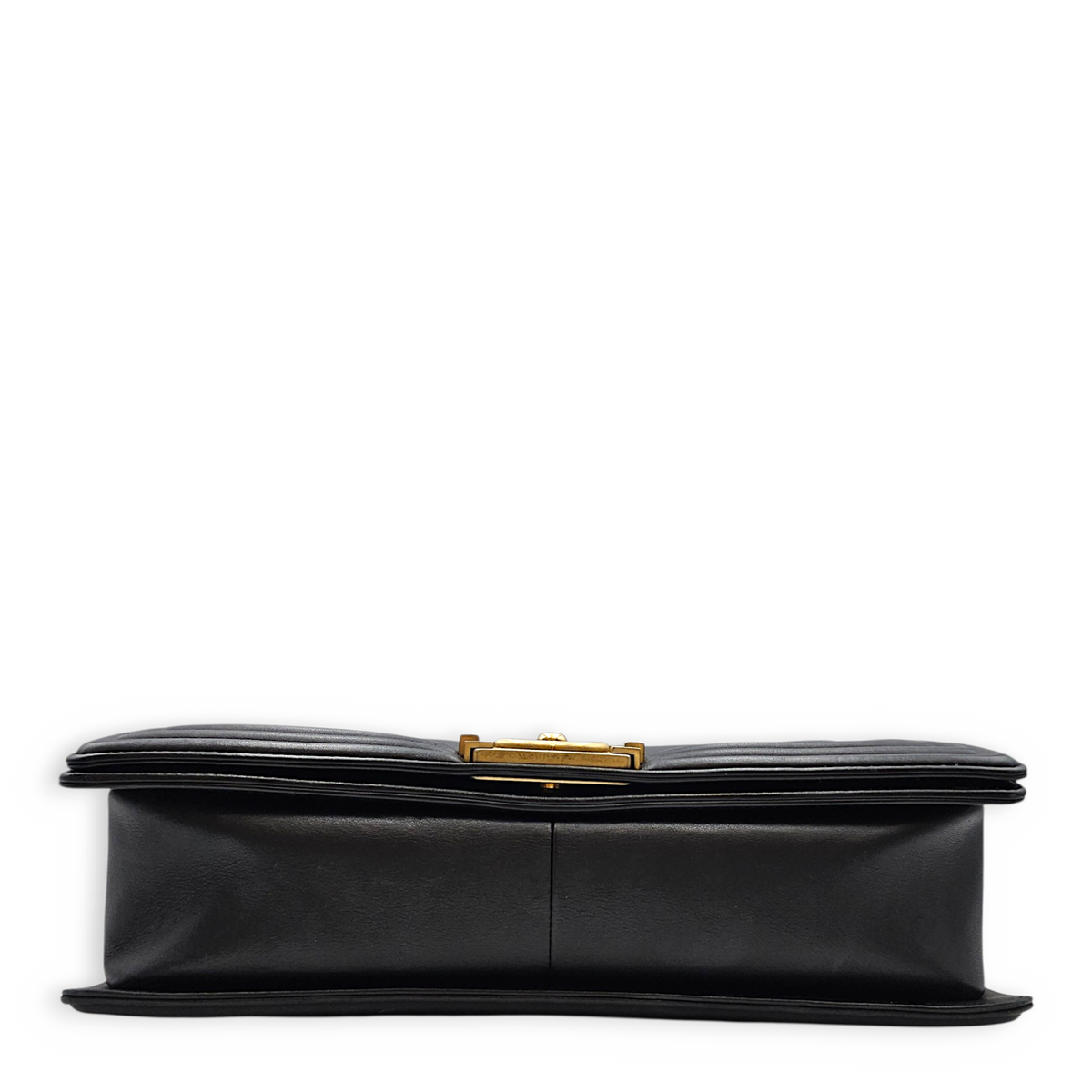 Boy 27 Black Shoulder Bag in Lambskin Brushed Gold hardware