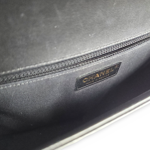 Boy 27 Black Shoulder Bag in Lambskin Brushed Gold hardware