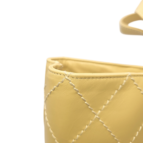 Vintage Wild Stitch Beige Tote Bag in Calfskin Gold hardware