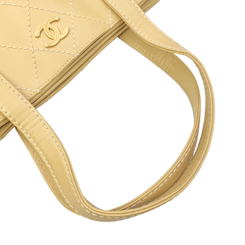 Vintage Wild Stitch Beige Tote Bag in Calfskin Gold hardware