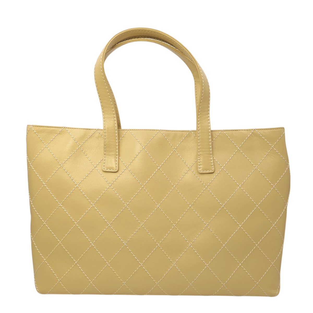Vintage Wild Stitch Beige Tote Bag in Calfskin Gold hardware
