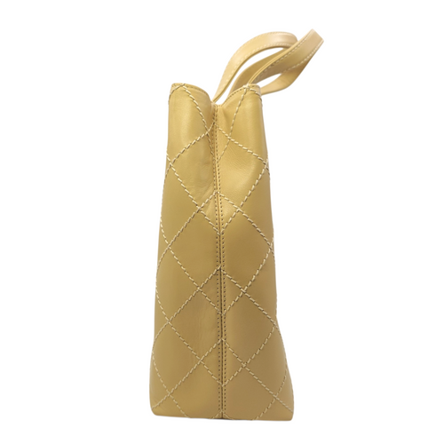 Vintage Wild Stitch Beige Tote Bag in Calfskin Gold hardware