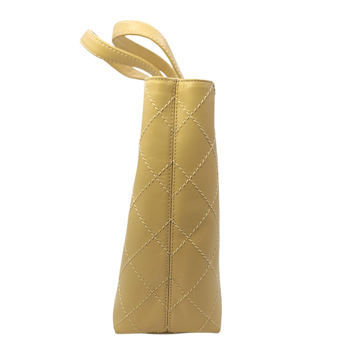 Vintage Wild Stitch Beige Tote Bag in Calfskin Gold hardware