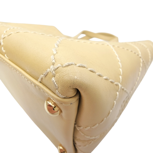 Vintage Wild Stitch Beige Tote Bag in Calfskin Gold hardware