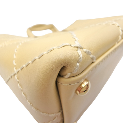 Vintage Wild Stitch Beige Tote Bag in Calfskin Gold hardware