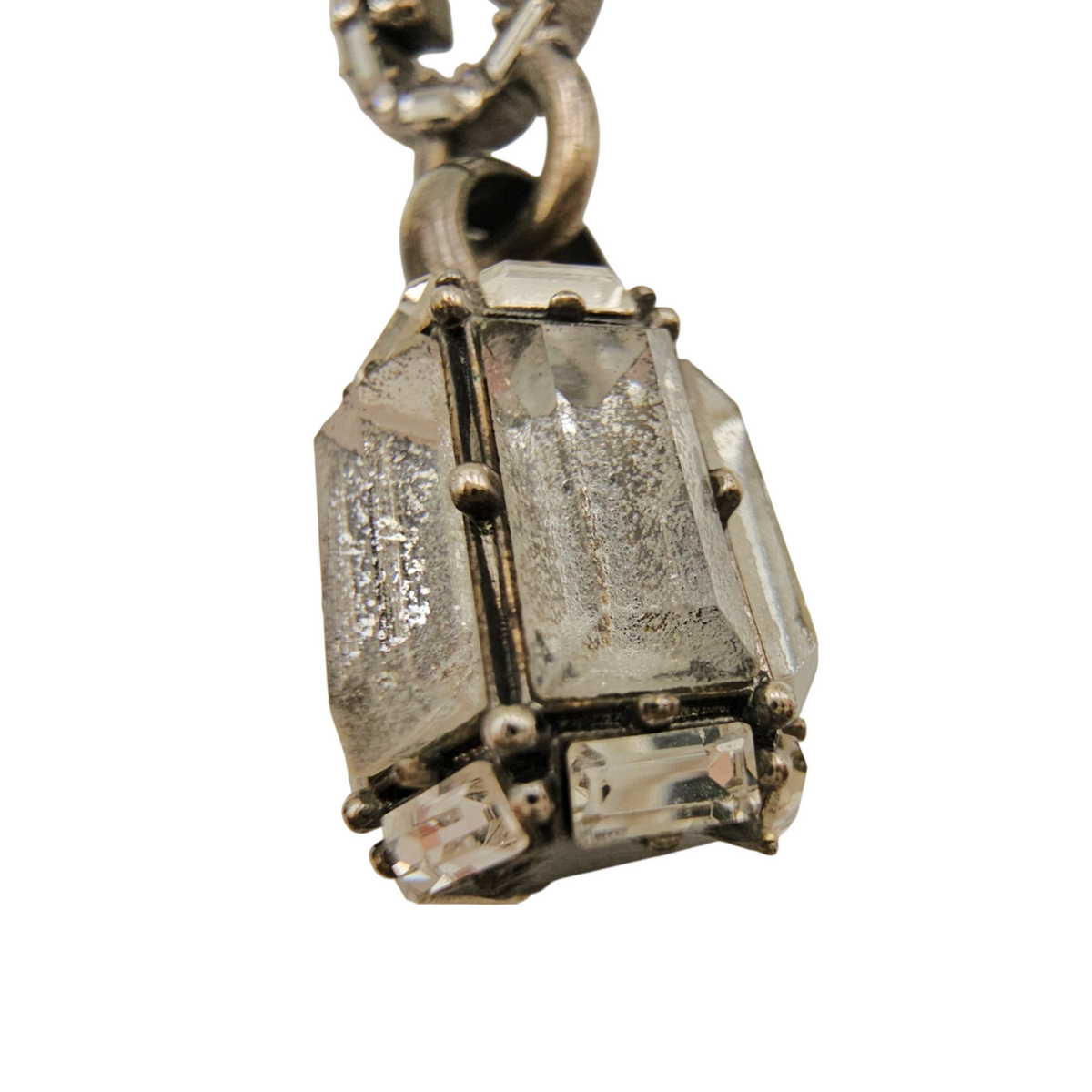GG Marmont Crystal Drop Silver Earrings Silver hardware