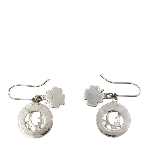 Four -Leaf Clover  Silver Earrings Silver hardware
