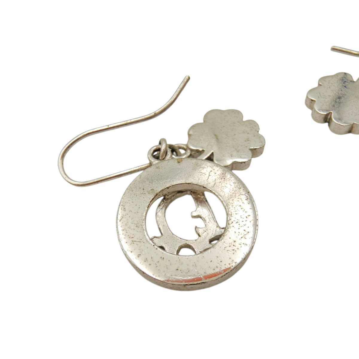 Four -Leaf Clover  Silver Earrings Silver hardware