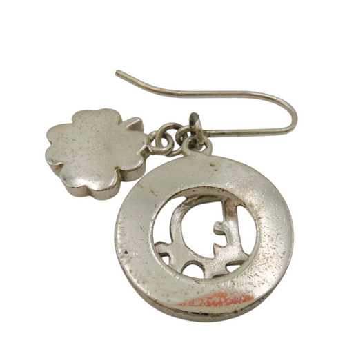 Four -Leaf Clover  Silver Earrings Silver hardware