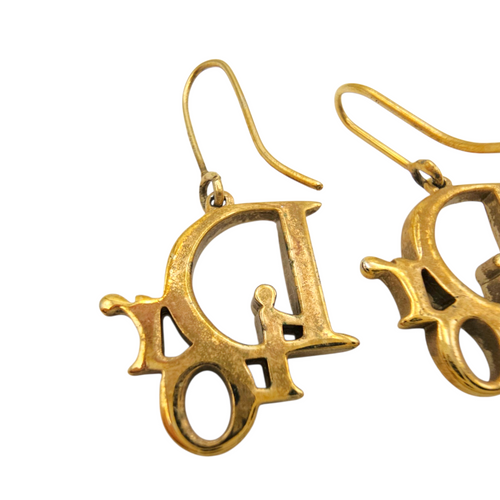 Dior Logo  Gold Earrings Gold hardware