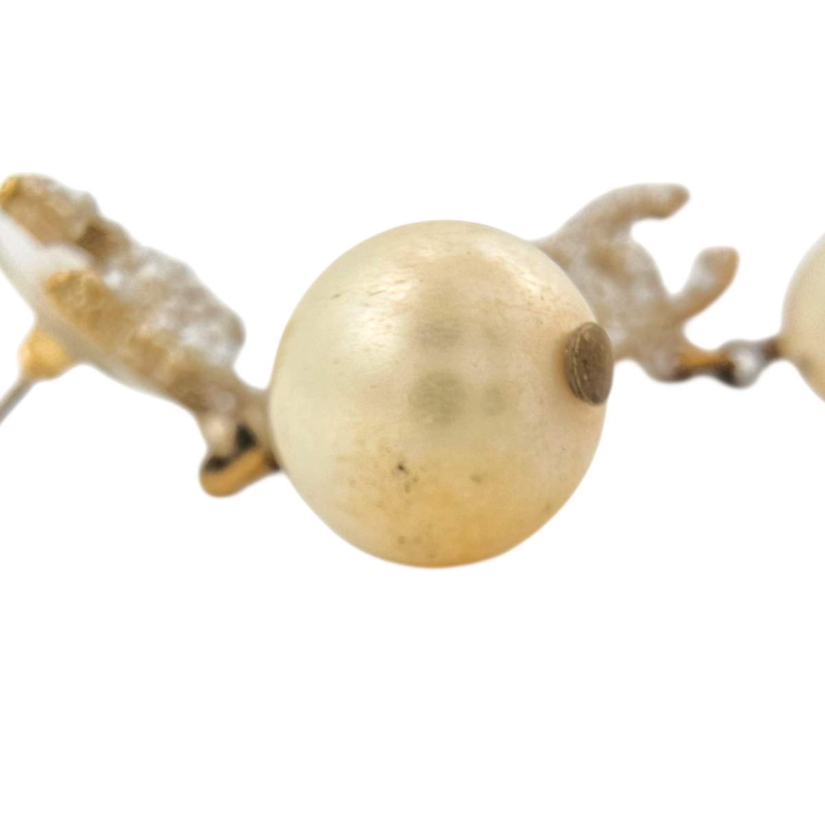 Pearl CC  Gold Earrings Gold hardware