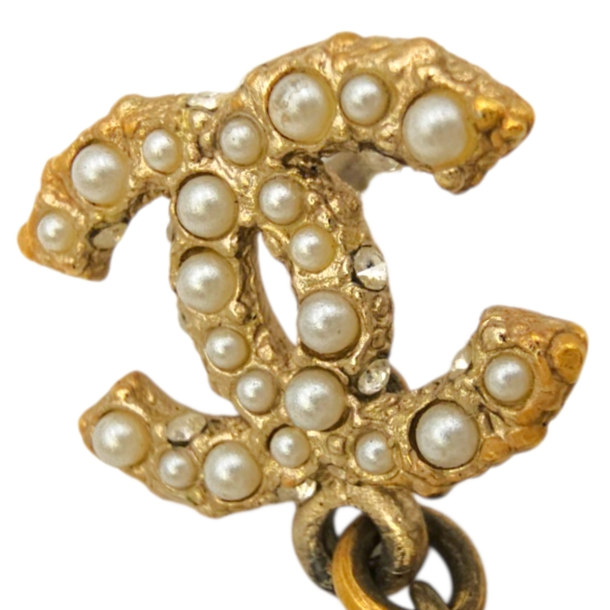 Pearl CC  Gold Earrings Gold hardware