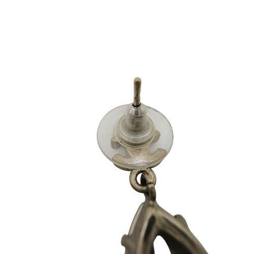 Crystal CC Tear Drop Silver Earrings Silver hardware