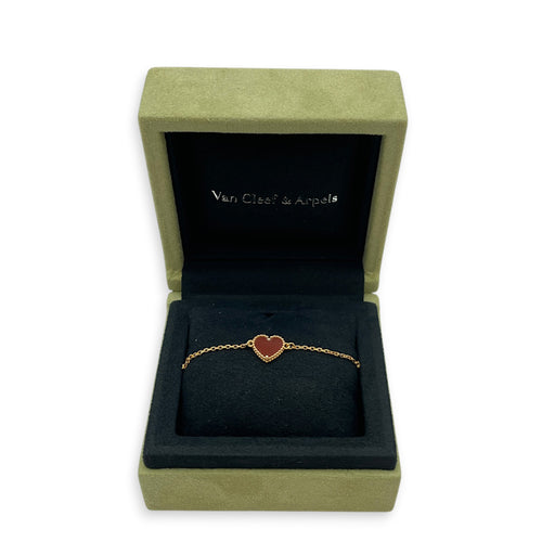 Sweet Heart bracelet Red Bracelet in Carnelian Rose Gold hardware