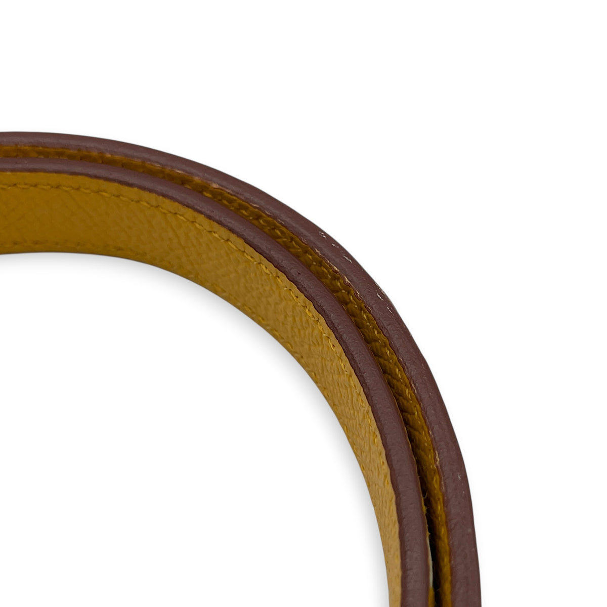 Sangle Cavale, 25mm by 70cm Jaune ambre Bag Accessory in Epsom Brushed Gold hardware
