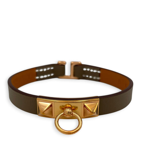 Rivale Mini Bracelet. Sz: T2 Etoupe Bracelet in Swift Rose Gold hardware