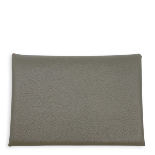 Calvi Duo Card Holder Vert Amande Card Holder in Evercolor