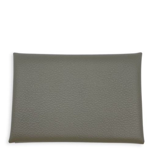 Calvi Duo Card Holder Vert Amande Card Holder in Evercolor
