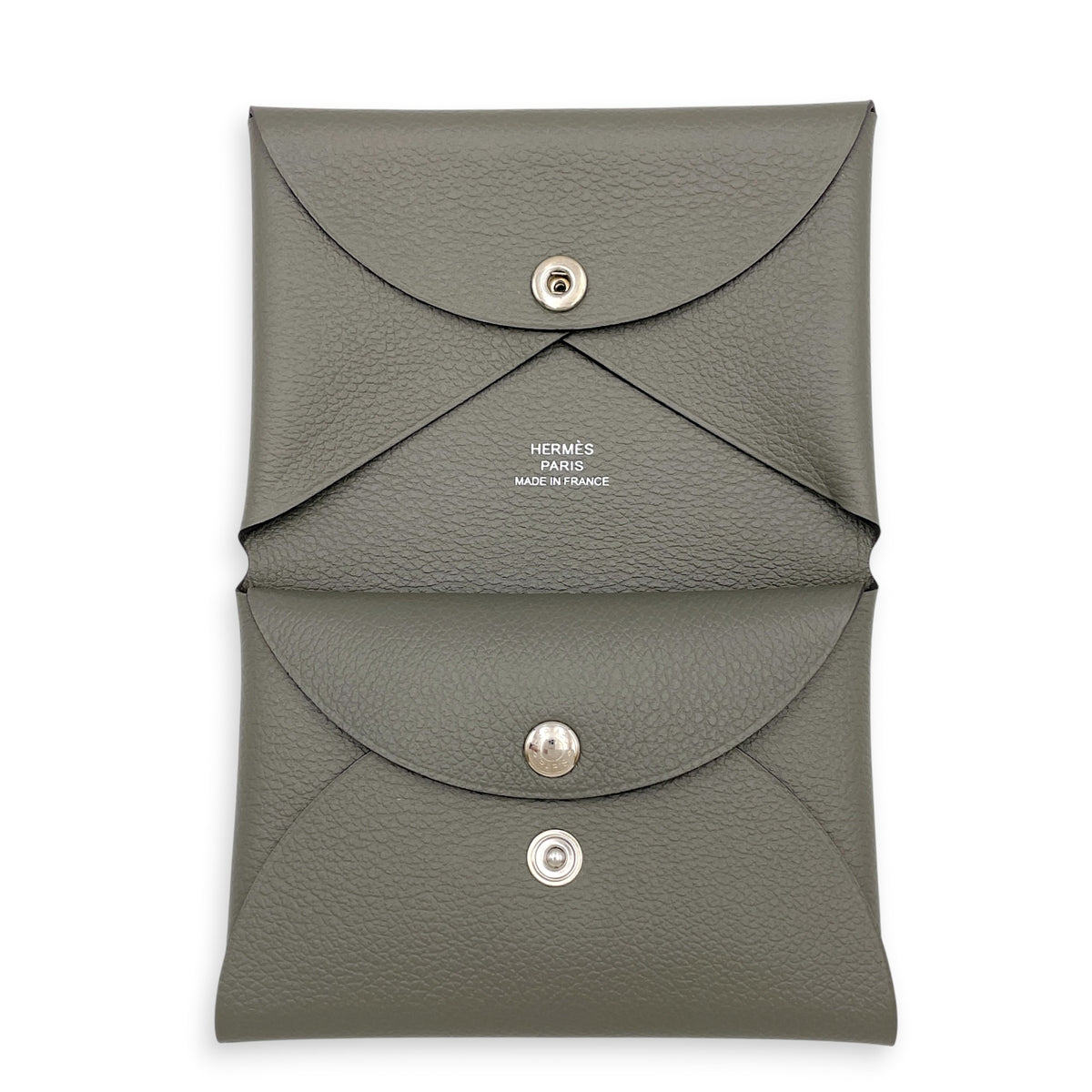 Calvi Duo Card Holder Vert Amande Card Holder in Evercolor