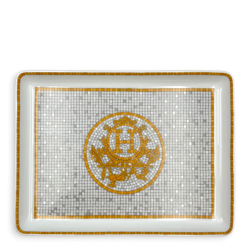 Mosaique Au 24 Tray Small Model Gold Porcelaine