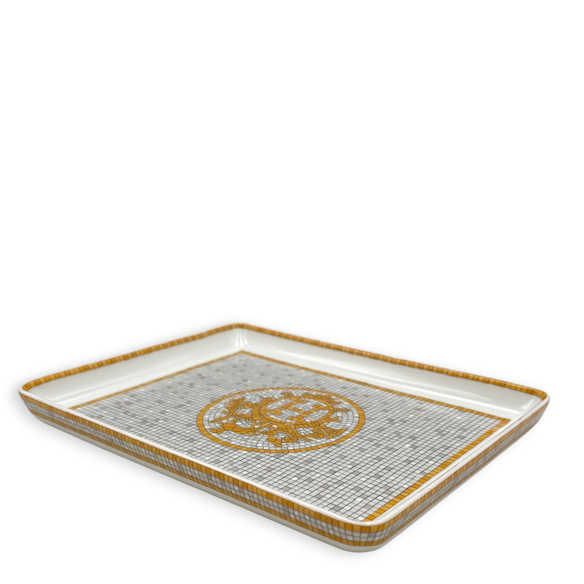 Mosaique Au 24 Tray Small Model Gold Porcelaine