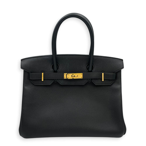 Birkin 30 Noir in Epsom Gold hardware