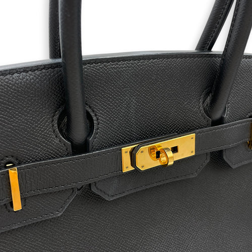 Birkin 30 Noir in Epsom Gold hardware