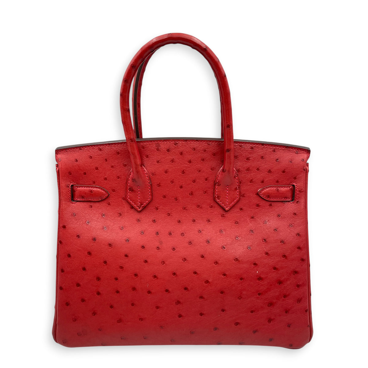 Birkin 30 Rouge Vif in Ostrich Gold hardware