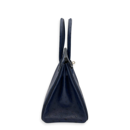 Birkin 30 Blue Iris in Ostrich Palladium hardware
