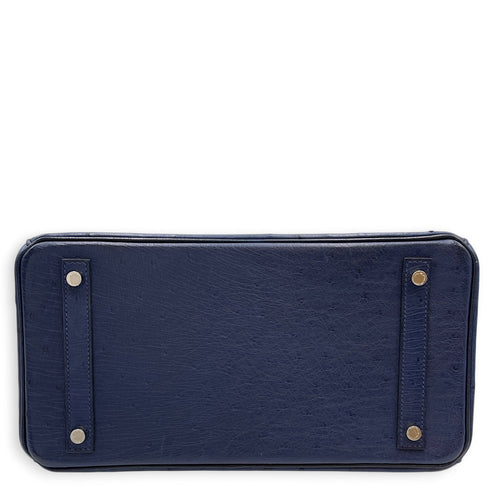 Birkin 30 Blue Iris in Ostrich Palladium hardware