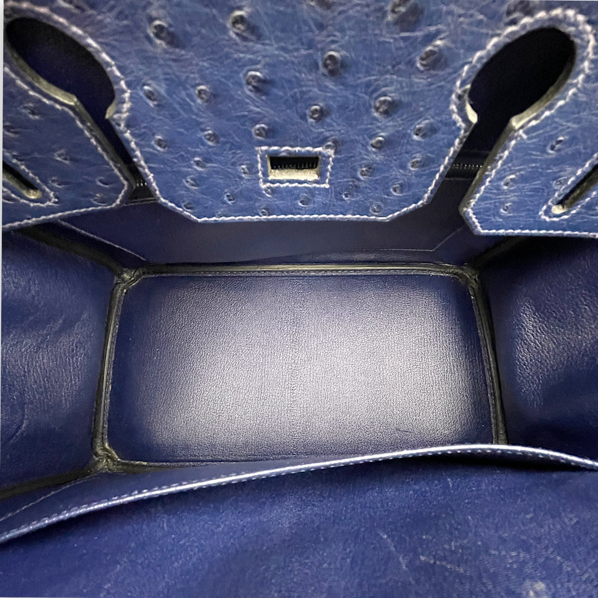 Birkin 30 Blue Iris in Ostrich Palladium hardware