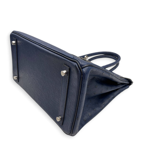 Birkin 30 Blue Iris in Ostrich Palladium hardware