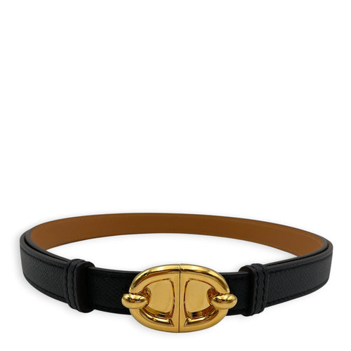 Thalassa 18 Belt Noir Belt in Epsom Gold hardware