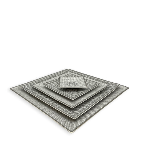 Mosaique Au 24 Platinum Square Plates (Set of 5) Porcelaine