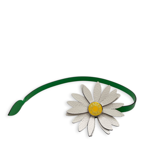 Marguerite Charm  New white/Bambou/Jaune de naples Bag Accessory in Evercolor/Chevre mysore Palladium hardware