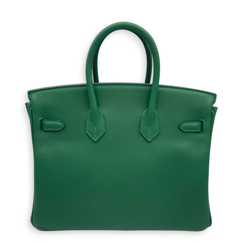 Birkin 25 Vert Moyen in Swift Palladium hardware