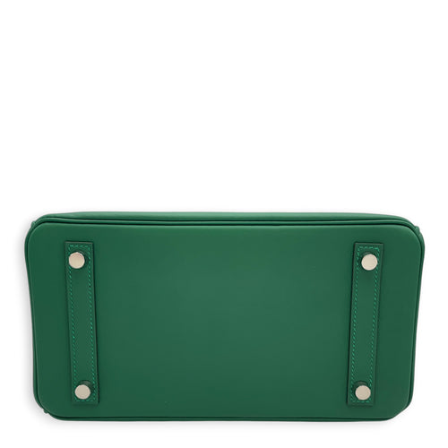 Birkin 25 Vert Moyen in Swift Palladium hardware